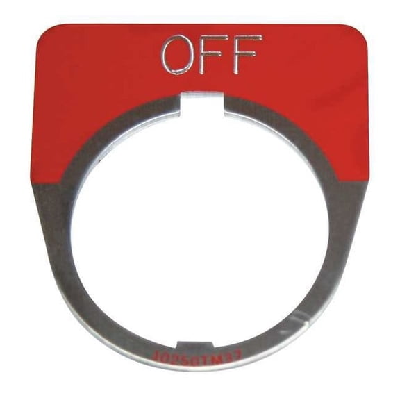 Eaton Cutler-Hammer Legend Plate,Half Round,Off,Red 10250TM24