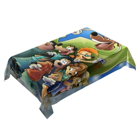 

A Goofy Movie square tablecloth has an iconic print fits most tables and is easy to care for. It adds a nostalgic touch and is perfect for fans，55 x 71 （140*180cm）