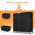 thumbnail image 3 of SIVROCK 9-Drawer Fabric Storage Tower, Multi-Use Organizer with Fabric Bins, Steel Frame & Wood Top, BLACK, 3 of 6