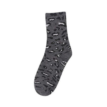 

HTNBO Spring Autumn Warm Socks for Women Ladies Leopard Printed Tube Stockings Cotton Crew Socks Fashion under $15