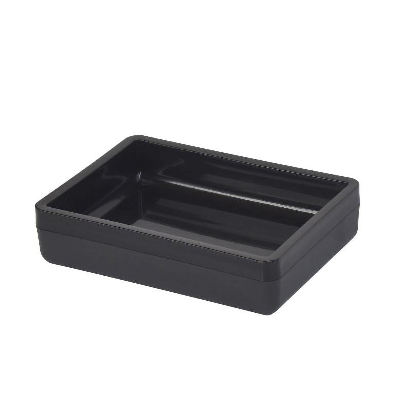 (4 pack) Mainstays Frosted Black Plastic Soap Dish