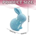 thumbnail image 3 of XJGHHSY 2 Pcs Glitter Easter Bunny Figurine - 9.2" Large Blue Sparkle Rabbit Statue with Satin Bow,Easter Table Centerpiece for Home,Balcony,Party Decor & Holiday Gifting,ZZ-PVC-Blue, 3 of 5