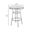 thumbnail image 5 of 42 Inch Round Bar Table, Ribbed Apron, Glossy White Lacquer, Retro Style, 5 of 5