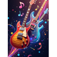 thumbnail image 4 of Music Themed Colorful Splash Happy Birthday Banner Background Party Supplies Photography Props Birthday Decoration Decor Backdrop, 4 of 4