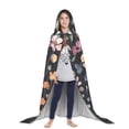 thumbnail image 3 of Honeii Wildflower Watercolor 1 Print Poncho Cape, Cloak Coat, Snuggly Hooded Wearable Blanket, Hooded Cape For Teenagers,Halloween Costumes-Large, 3 of 7