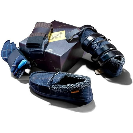 

VERY PERI Luxury Curated Gift Box for Him Gift Box for Men from The Heart Men Pamper Gift Box for Special Occasions Assorted Gift Box with Slippers Socks Belt & Message Gift Card Multi