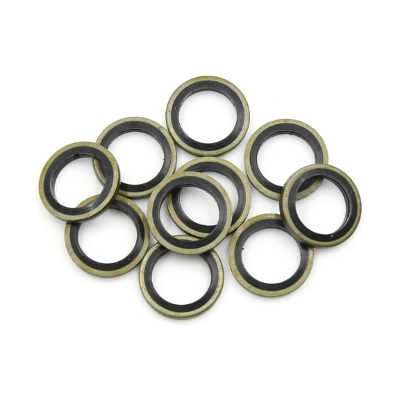Unique Bargains Engine Oil Crush Washers Drain Plug Gaskets 12mm ID. 18mm OD. Bronze Tone for Car 10pcs