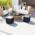 thumbnail image 2 of Outsunny Ottomane d'Extérieur en Osier 2 Pcs avec Rangement, Coussins, Gris Pâle, 2 of 10
