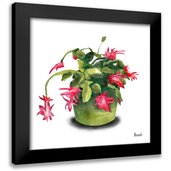 Bannarot 12x12 Black Modern Framed Museum Art Print Titled - Cactus Flowers VIII
