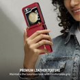 thumbnail image 5 of Phone Case for Samsung Galaxy Z Flip 5 5G 2023 Wallet Cover with Credit Card Holder Zipper Slot Shoulder Crossbody Strap Lanyard Leather Stand Cell ZFlip5 Z5 Flip5 5Z Women Girls Red, 5 of 14