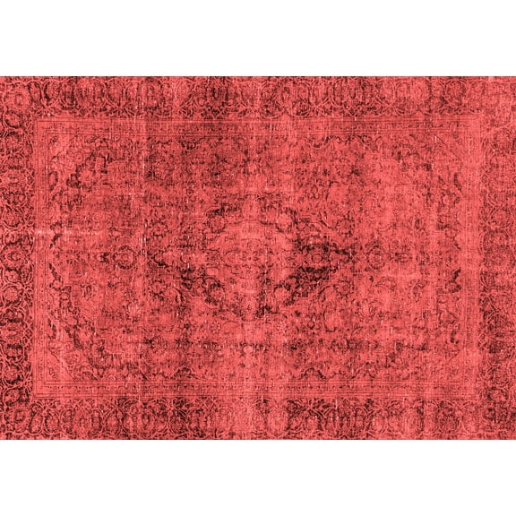 Ahgly Company Machine Washable Indoor Rectangle Persian Red Bohemian Area Rugs, 5' x 7'