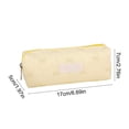thumbnail image 4 of Snmubt Yellow Pencil Pouch, Bowknot Pattern Pen Case, Large Capacity Stationery Storage Bag for and Travel, 17x7x5cm, 4 of 6