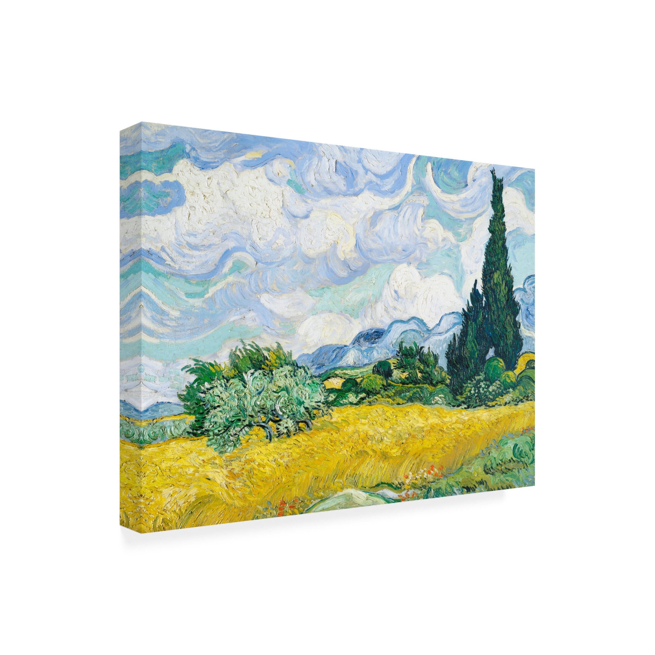 Trademark Fine Art Pictufy Wheat Field With Cypresses Canvas Wall Art