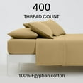 thumbnail image 2 of ABORN 400-Thread-Count 100% Egyptian Cotton Bedsheet 6 PC |Short King, Taupe| 18" Deep Pockets, 2 of 8