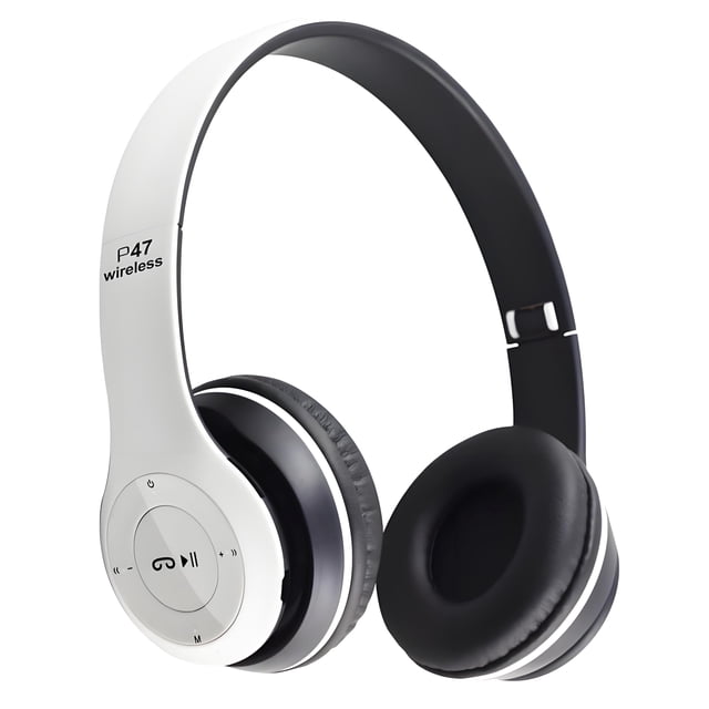 Auriculares híbridos mejorados con cancelación de ruido Bluetooth blancos