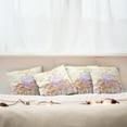 thumbnail image 7 of Ambesonne Birthday Throw Pillow Cover 4 Pack, Happy Cat Bird Flowers, 24", Pale Yellow Lilac Orange, 7 of 7