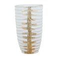 thumbnail image 2 of A&B Home Ecomix Vase with Horizontal Ripple - 15" - White, Gold Finish, 2 of 2
