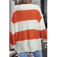 thumbnail image 2 of Women's Orange Stripe Color Block Drop Shoulder Bubble Sleeve Sweater | [ZhiHiMeRi] | (US 12-14)L, 2 of 12