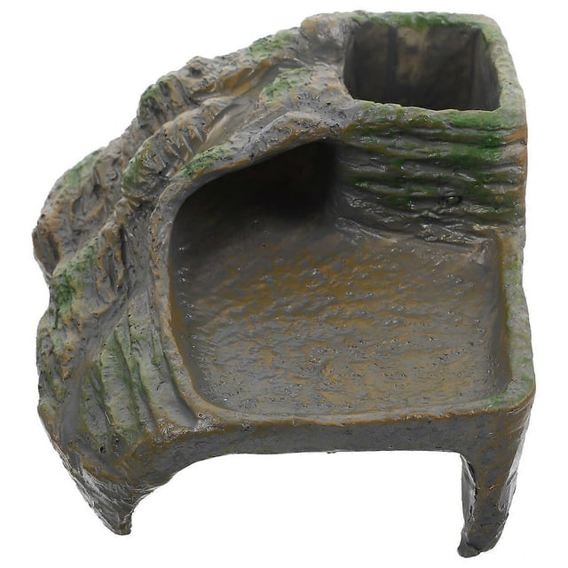 Basking Platform for Aquatic Turtles Turtle Tanning Platform Amphibian Shelter Resin Dark Brown Decorative 1Set