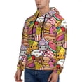 thumbnail image 3 of Picia Fruit-Flavored Ice-Cream Pattern Casual Men's Hoodie - Lightweight Hooded Sweatshirt with Kangaroo Pocket, Comfortable Pullover for Everyday, Travel-3X-Large, 3 of 7