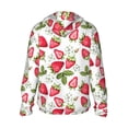 thumbnail image 3 of Daiia Strawberry1 UPF 50+ Sun Protection Hoodie Jacket Lightweight Long Sleeve Sun Shirt for Women Men with Pocket Hiking Outdoor-3X-Large, 3 of 9