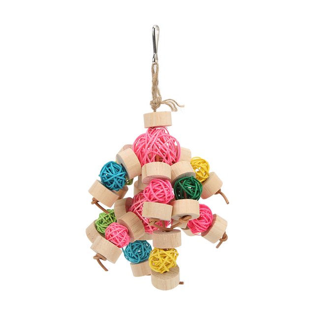 Chewing Chewing Toy Colorful Safe Relieve Anxiety Hanging Sepak Takraw Toy for Birds Parrots