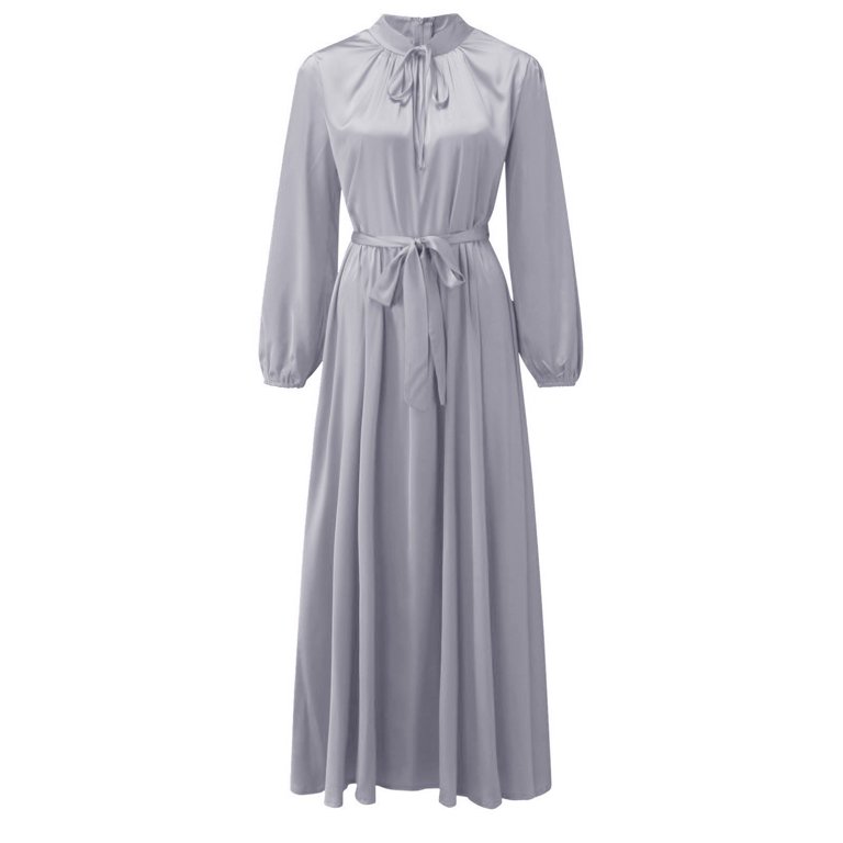 Women's Casual Dress Solid Dress Sleeve Abaya Elegant Dress Arab Kaftan  Long Sleeve Solid Dress Women Long Dress Dresses for Girls Hijab Dresses  for Women Clothes for Women Long Sleeve Two Piece