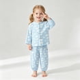 thumbnail image 5 of CAUYDY 2T-5T Child Girl Sleepers Baby Clothing Fall Winter Long Sleeved T-Shirt Elastic Waist Pants 2Pcs Set Toddler Outfits Little Kid Pajamas for Girls Sizes 3-4 Years,Sky Blue, 5 of 6