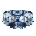 thumbnail image 5 of Blue White Tie Dye Mandala Pattern Round Tablecloth 60"x60",Wrinkle Wipeable Table Cloth for Kitchen Dining Room Picnic Patio Party, 5 of 6