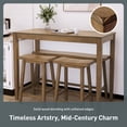 thumbnail image 3 of SUMMIT LIVING Counter Height Bar Table Set with Bar Stool and Bench, 4-Piece Wood Dining Table Set for Small Space, Rustic Caramel, 3 of 9