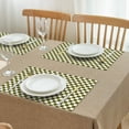thumbnail image 3 of Olive Green and White Checkerboard Pattern Summer Placemats Table Placemats Set Of 4-Linen Kitchen Washable Placemats Table Mats 11.8"x17.7" Non-Slip Heat Resistant, 3 of 6