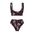 thumbnail image 5 of Daiia Roses Skulls Women's Bikini Set Two Piece Swimsuit High Waisted Bikini Adjustable Straps Bikini Perfect for Beach, Pool, and Summer Vacation-Medium, 5 of 9