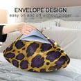 thumbnail image 4 of Yayeee Pillowcase Queen Size Set of 2 Satin Wrinkle Resistant Envelope Pillow Case, Purple Leopard Pattern, 4 of 8