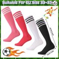thumbnail image 2 of Hengguang 4 Pairs Kids Soccer Socks, Over Knee Kids Football Socks, Breathable Long Football Sports Socks for Kids Boys Girls Youth Junior Running, Training, Rugby, Hockey, 2 of 7