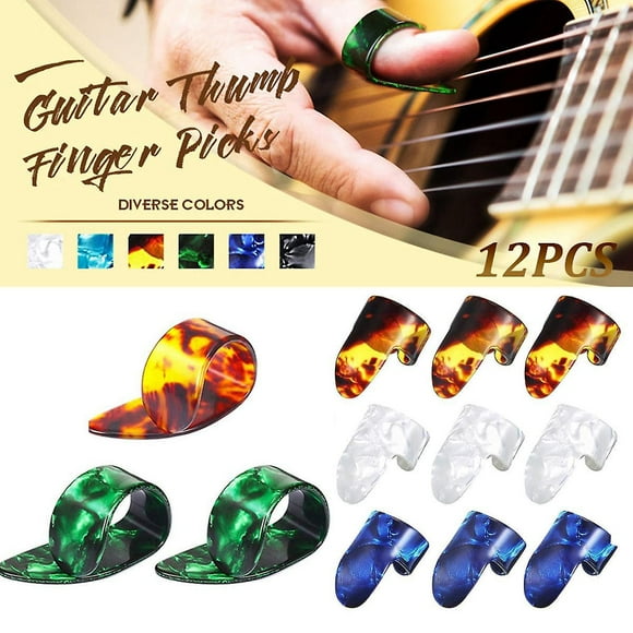 Dww-mdiators Du Pouce Mdiators Du Doigt, Moyen, Couds Plats, Pics De Doigt De Guitare En Cellulod (12 Pices, Mdiator De Doigt De Pouce)