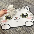 thumbnail image 4 of 1pc, Cute Grey Cat Rug - Non-Slip Bathroom Mat, Washable Doormat, Bedroom/Living Room Decoration, Silicone Mud Floor Mat for Pets - Indoor Cat Pad, Dog Sleeping Pad, 4 of 4
