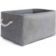 thumbnail image 1 of Caja de almacenamiento plegable (41 cm x 31 cm x 20 cm), lona gruesa con asas de cuerda (lavable, gris), 1 of 5