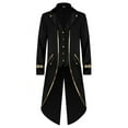 thumbnail image 2 of Sxiwei Mens Women Halloween Gothic Steampunk Frock Coat Victorian Tailcoat Jacket Medieval Vampire Costume Black S, 2 of 4