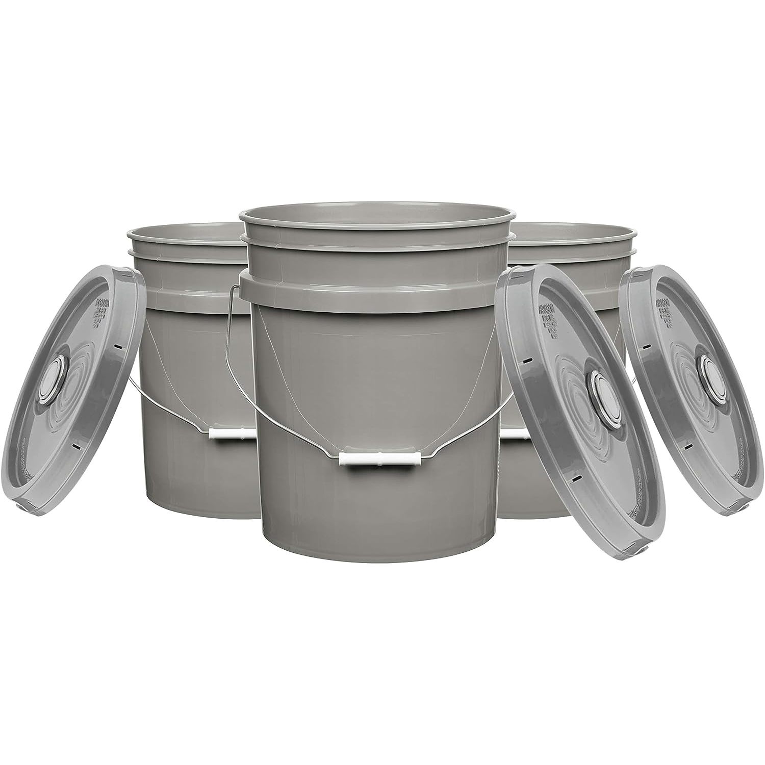 HYYYYH 5 Gallon Food Grade Buckets BPA Free with lids pails 90mil