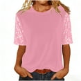 thumbnail image 2 of Horkkom Sparkly Tops for Women Crewneck Velvet Short Sleeve Blouses Loose Party Casual Tops S, 2 of 5