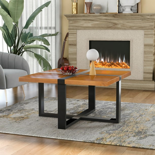 Coffee Table For Living Room Solid Wood Square Sofa End With Crossed Shape Leg And Top 37 4 X37 Teak Com Coffee Table For Living Room Solid, Wood Coffee Table Top Only