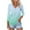 Mint Green, variant on Womens' Fashion 3/4 Sleeve Plus Size Shirts Tops Spring And Summer Gradient Printed Top Collar Button Sexy Shirt 3/4 Sleeve Long Sleeve V Neck Top/Shirt