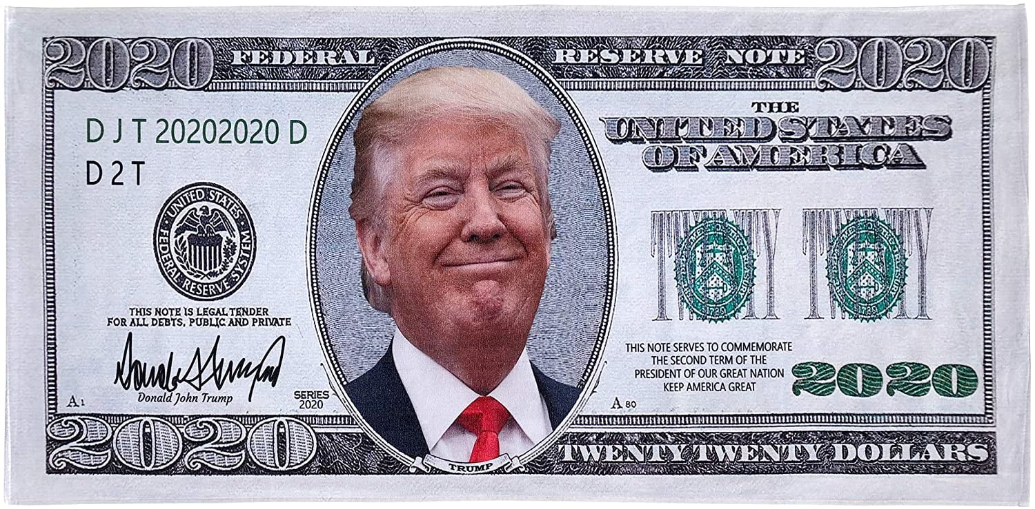 30x60 Trump 2020 Dollar Bill Beach Towel 