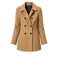thumbnail image 5 of Edvintorg Womens Trench Coat Turndown Collar Loose Casual Long Jacket Solid Color Long Sleeve Outerwear with Pocket Womens Clothing Brown S-2XL, 5 of 6