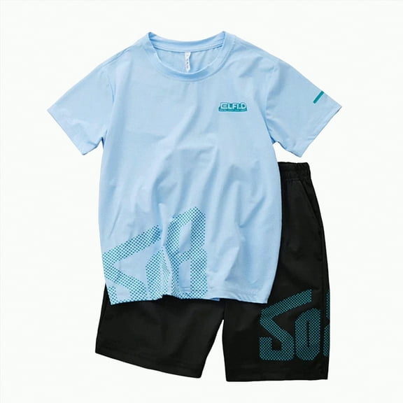 Kids Clothes Boys Baby 2PCS Shorts Set Spring Summer Cotton Elastic Print Short-sleeved Sports 1t 2t 3t 4t 5t 6t Tops T-Shirt Pants Pajama