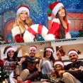 thumbnail image 3 of Gorro Navideño, Gorros de Navidad para Adultos, Terciopelo Sombrero de Santa Rojo, Gorro de Navidad engros con peluche, cómodo y cálido, decoración para fiesta de Navidad, Año Nuevo, 3 of 4