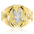 thumbnail image 5 of 10K Solid Yellow Gold Mens Eagle Ring American Hawk Bird Head Band Symbol of Strength Freedom, 5 of 8
