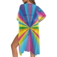 thumbnail image 5 of HELLHERO Polyester Summer Swimsuit Beach Cover Ups for Summer Travel Quick Dry Free Size Bathing Suit Cover Up Rainbow Burst, 5 of 6