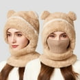 thumbnail image 1 of Sombrero de invierno de punto grueso para mujer | Gorro cálido forrado de forro polar con cobertura de orejas y rostro | Lana cortaviento, ajuste elástico y acogedor, gorra térmica suave para clima, 1 of 8
