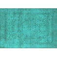 thumbnail image 1 of Ahgly Company Machine Washable Indoor Rectangle Oriental Turquoise Blue Industrial Area Rugs, 2' x 5', 1 of 4
